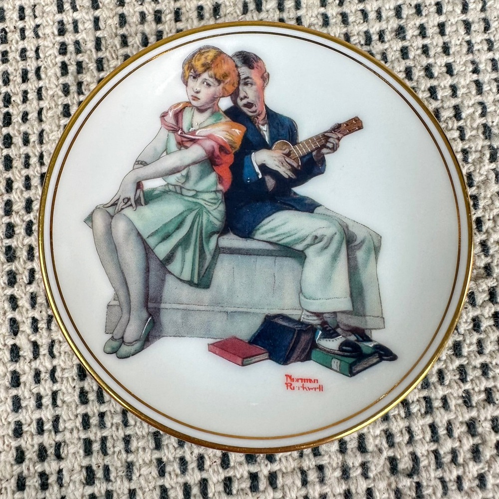 Norman Rockwell Mini Plate Limited Edition Serenade 1983 Decorative Collector